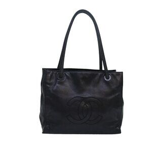 Chanel Black Leather Tote Bag